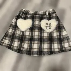 ALGY チェック柄スカート ハートポケット付き