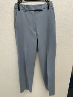 Mila Owen ミラオーウェン 水色 センタープレス テーパード パンツ
