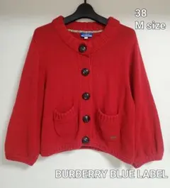 BURBERRY LONDON BLUE LABEL ニットカーディガン 赤38
