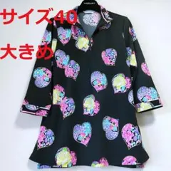 極近年 新品同様❤️レオナール チュニック❤️40　大きめ❤️洗える ワンピースのサムネイル