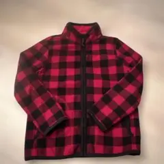 UNIQLO フリースジャケット 130 レッド・ブラックチェック