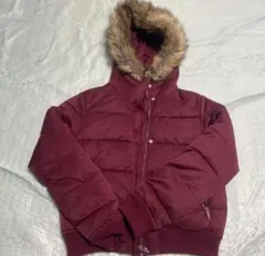 ZARA バーガンディ ダウンジャケット ファー付きy2k opium 平成