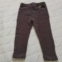 petit main 　90cmダークパープル ケーブルニットレギンス