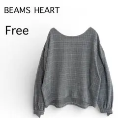BEAMS HEART ビームスハート グレンチェック柄 プルオーバー ブラウス