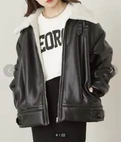 【who's who chico】レザーフライトボアジャケット