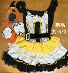 ☆【3】コスプレ衣装 ワンピース ロリータ 黄 ハロウィン 魔女 姫