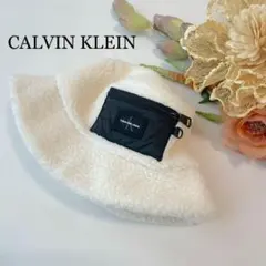 (カルバンクライン) CALVIN KLEIN シェルパ バケットハット 白
