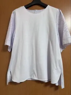 23区 カットソー レーススリーブ ラベンダー　38 新品