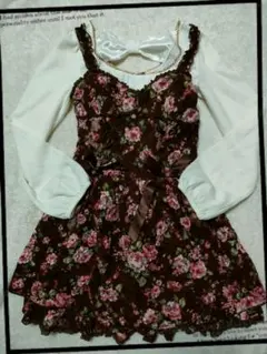 レア★　リズリサ　秋冬　レース　キャミワンピース　リボン　レースアップ