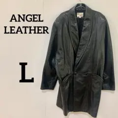 【ANGEL レザーロングコート 本革 ショールカラー F】のサムネイル