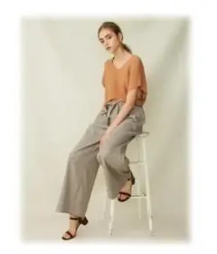 COTORICA ワイドパンツ M レディース ベージュ系チェック柄