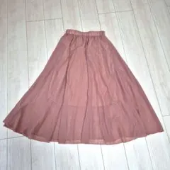 ピンク シフォン フレアスカート　M　未使用