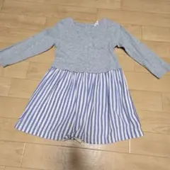 BabyGAP　グレー/ストライプ ワンピース 100cm