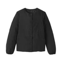 無印良品 MUJI 軽量ポケッタブルノーカラージャケット 婦人 黒 L