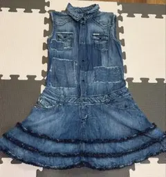ディーゼル DIESEL デニムワンピーサイズ8 キッズ130くらい フリル