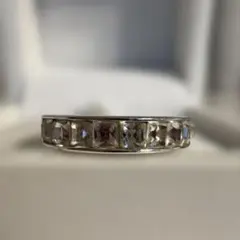 【美品】SWAROVSKIシルバーリング スクエアカットストーン付き