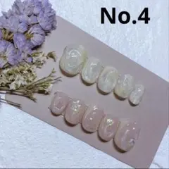 ネイルチップ　No.4 ニュアンス　淡色ネイル　ぷっくりネイル　うるうる
