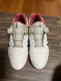 asics ゴルフシューズ ホワイト/レッド/ネイビー