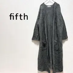 フィフス カーディガン F グレー系 七分袖 大きめ ミモレ丈 ニット 羽織り