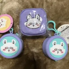 モモンガ　まんまるミニシリコンポーチ& 刺繍ミニポーチ