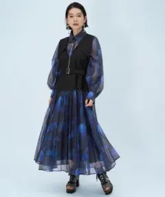 ほぼ新品sahara オケージョン ドレス ワンピース ジャガードベルト2