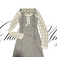 キャミワンピ フリル リボン Y2K ウィッシュコア