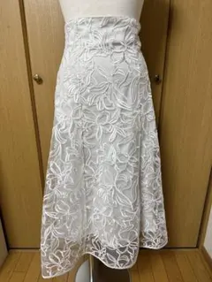 tocco closet luxe オーガンジー花柄刺繍フレアスカート