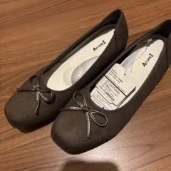 新品　AcureZ ブラウン リボン付きスエードパンプス　24.5cm ヒール