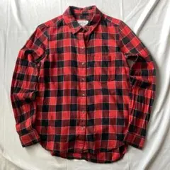 00s チェック ネルシャツ 赤 黒 グランジ Y2K 平成 大人気 古着