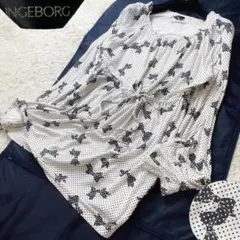 7 INGEBORG インゲボルグ ドットリボン チュニックワンピース ドロストのサムネイル