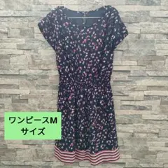 INDEX 総柄ワンピース Mサイズ ネイビー