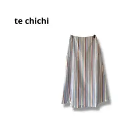 【テチチ】ストライプ柄　ロングスカート　上品　可愛い　フレア　S