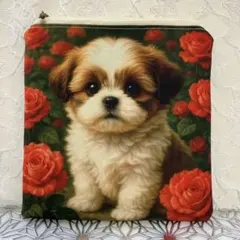 ハンドメイドꕤ フラットポーチꕤポメラニアン | Mercari