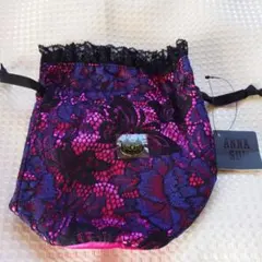 ANNA SUI ピンクレース巾着フリル付き【新品】