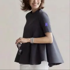 theory luxe 高橋リサコラボ　ペプラムカットソー　黒のサムネイル