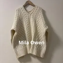 【Mila Owen】Vネックケーブルニットプルオーバー09WNT211213