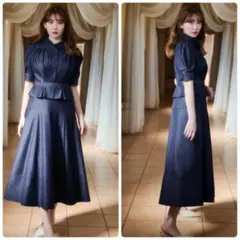 定価31320円Herlipto小嶋陽菜水色コットンマキシシャツワンピースロング