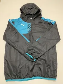 Puma プーマ　ウィンドブレーカー パーカー ブラック/ターコイズ　160