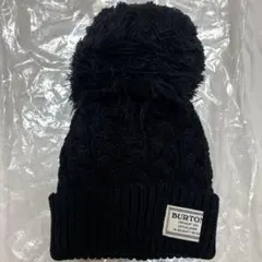 BURTON ブラック ニット帽 ポンポン付き