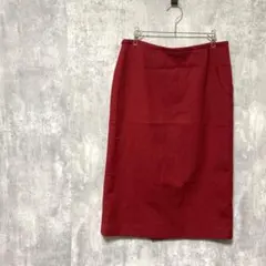 美品B.B.N.Yレッドひざ丈タイトスカート毛カジュアル秋冬