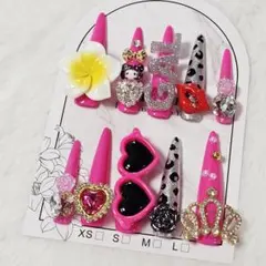 A2★キッズネイル KOGYARU コギャル ネイル ピンク