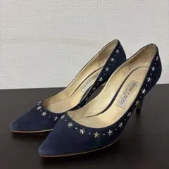 ジミーチュウ スタースタッズスエードパンプス ネイビー　38.5
