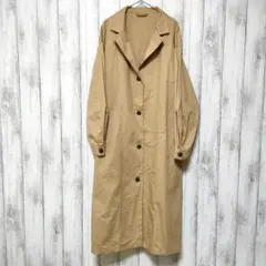 GU ジーユー (L)　フロントボタン オープンカラー コート　ベルトあり