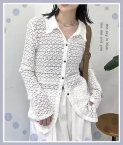 ミスティック♡襟付きレースカーディガン♡カスタネ、ヘザー、ローリーズファーム