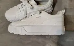 PUMA　カルメン　レディース　スニーカー　ホワイト　シルバー　23.5cm