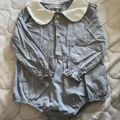 未使用　ベビー　ロンパース　2-3y ブルー　赤ちゃん　カバーオール　長袖