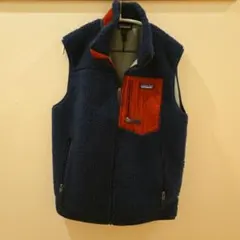 patagonia フリースベスト M ネイビー/レッド