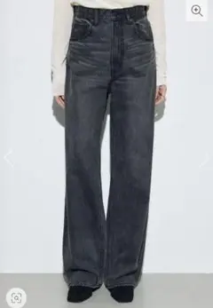 AZUL DENIM ハイウエストワイドデニム　ブラックS