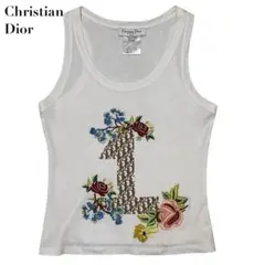 Christian Dior タンクトップノースリーブ トロッター 花柄刺繍のサムネイル