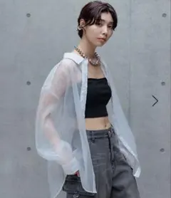 【最終値下げ】ページボーイ ラインストーンシアーシャツ